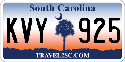 SC license plate KVY925