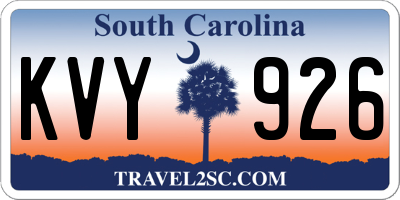 SC license plate KVY926