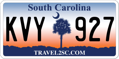 SC license plate KVY927