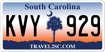 SC license plate KVY929