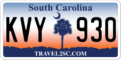 SC license plate KVY930