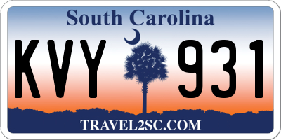 SC license plate KVY931
