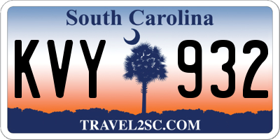 SC license plate KVY932