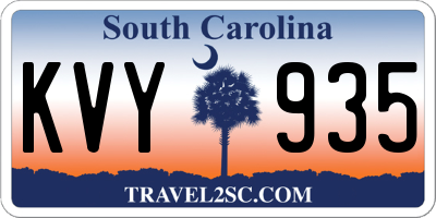 SC license plate KVY935