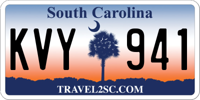 SC license plate KVY941