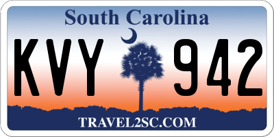 SC license plate KVY942