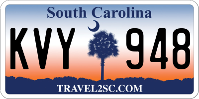 SC license plate KVY948