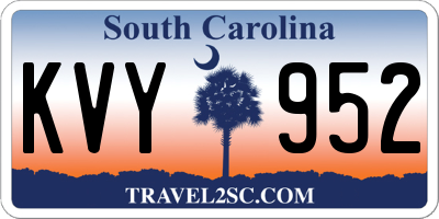 SC license plate KVY952