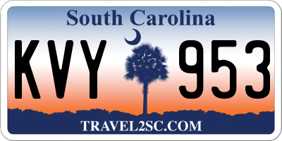SC license plate KVY953