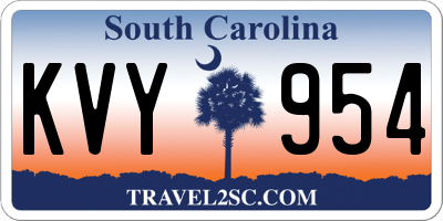 SC license plate KVY954