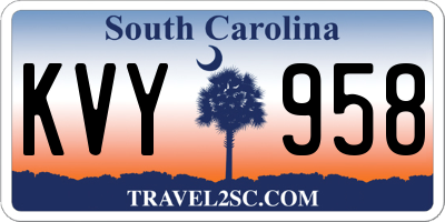 SC license plate KVY958