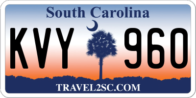 SC license plate KVY960
