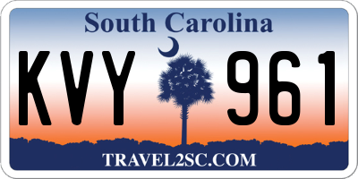 SC license plate KVY961