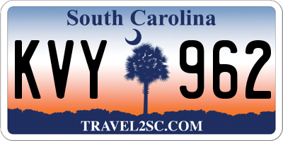 SC license plate KVY962