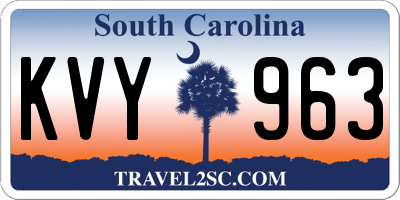 SC license plate KVY963