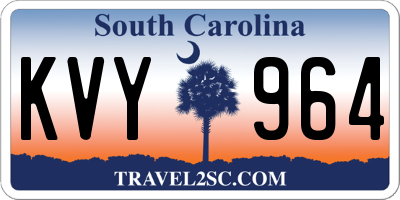 SC license plate KVY964