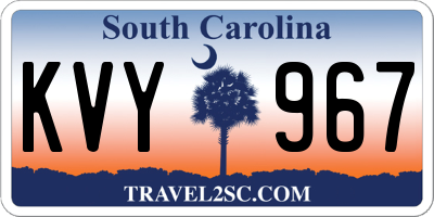 SC license plate KVY967