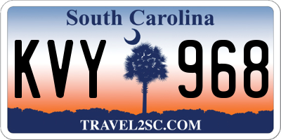 SC license plate KVY968