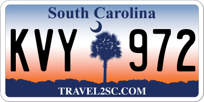 SC license plate KVY972