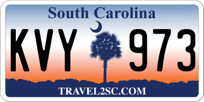 SC license plate KVY973