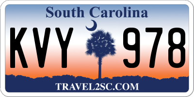 SC license plate KVY978