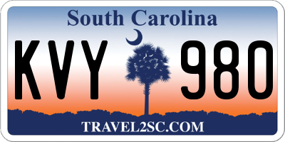 SC license plate KVY980