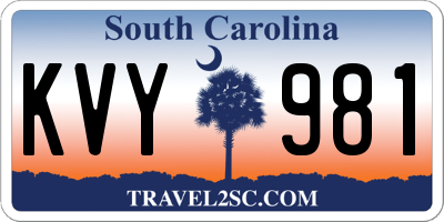 SC license plate KVY981