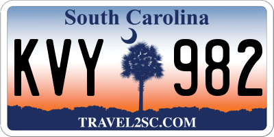 SC license plate KVY982
