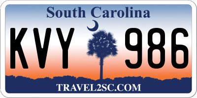 SC license plate KVY986