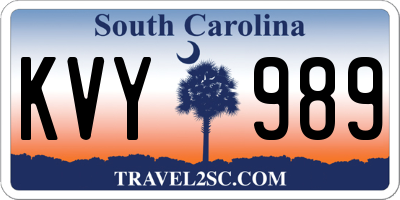 SC license plate KVY989
