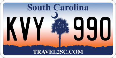 SC license plate KVY990