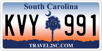 SC license plate KVY991