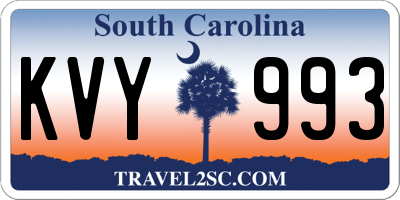 SC license plate KVY993