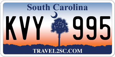 SC license plate KVY995