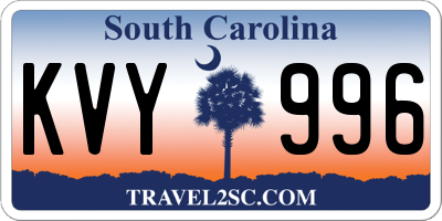 SC license plate KVY996