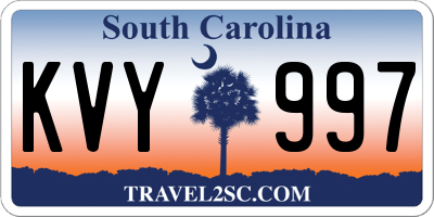 SC license plate KVY997