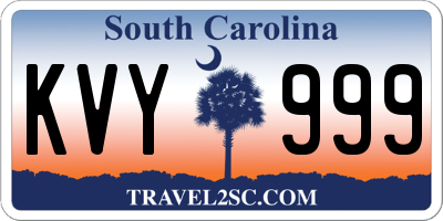 SC license plate KVY999