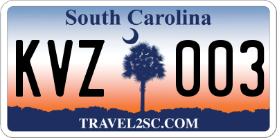 SC license plate KVZ003