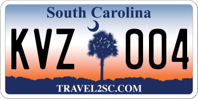 SC license plate KVZ004
