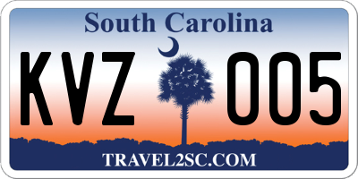 SC license plate KVZ005