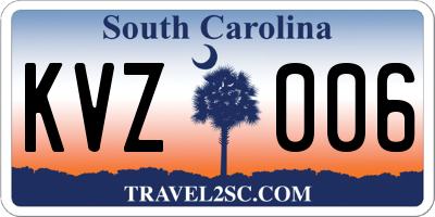 SC license plate KVZ006