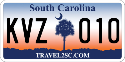 SC license plate KVZ010