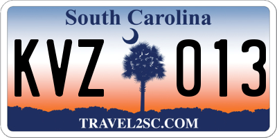 SC license plate KVZ013