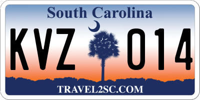 SC license plate KVZ014