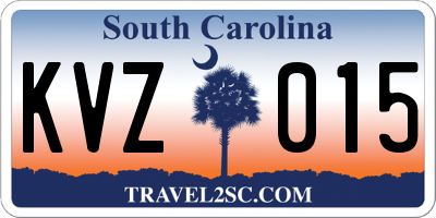 SC license plate KVZ015