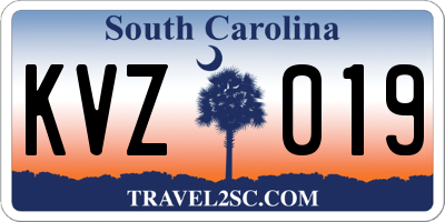 SC license plate KVZ019
