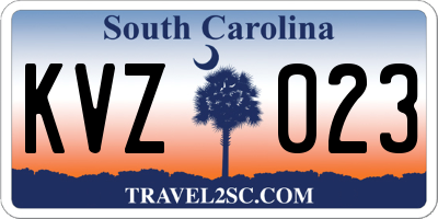 SC license plate KVZ023