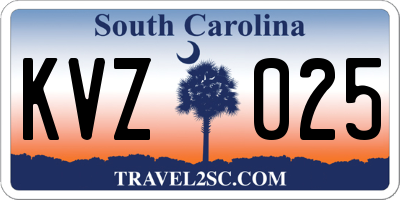 SC license plate KVZ025