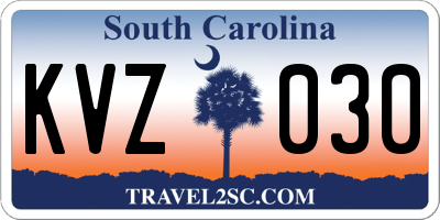 SC license plate KVZ030