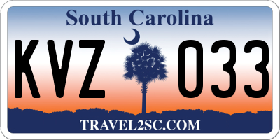 SC license plate KVZ033